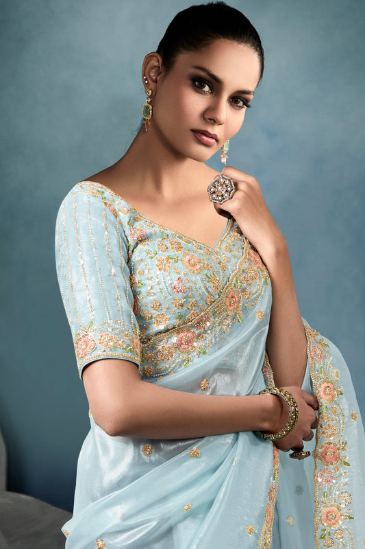 Blue Embroidered Tissue Saree-ZB134338_2_SareeButa.com