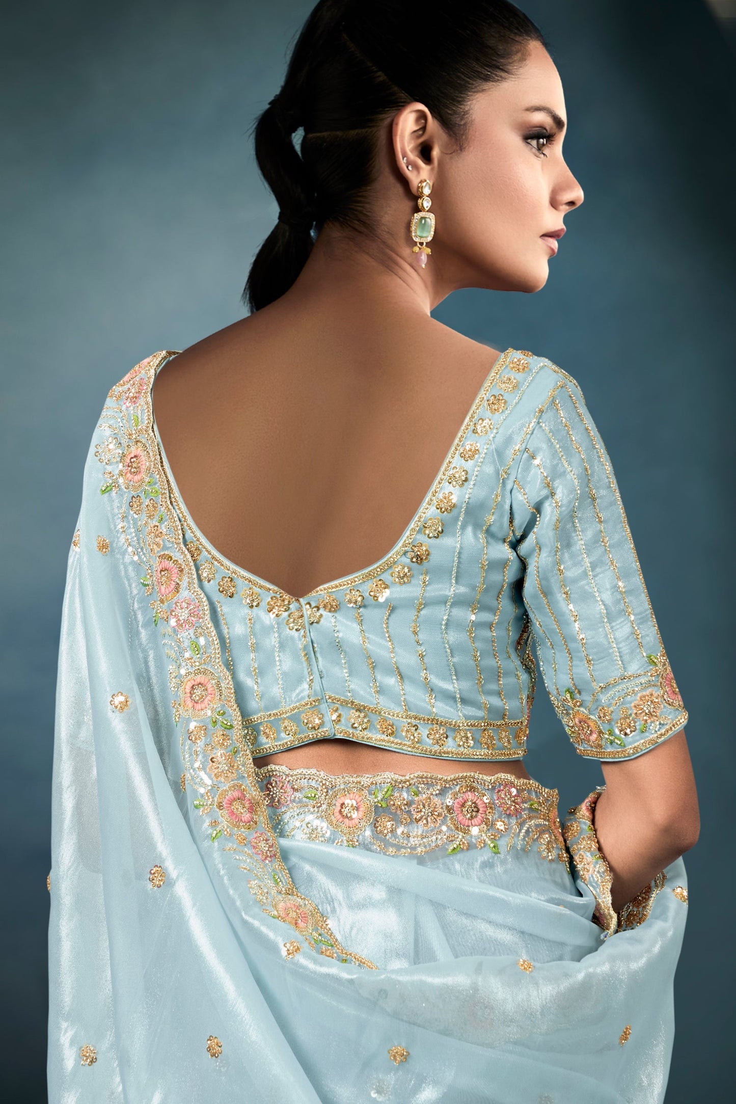 Blue Embroidered Tissue Saree-ZB134338_3_SareeButa.com