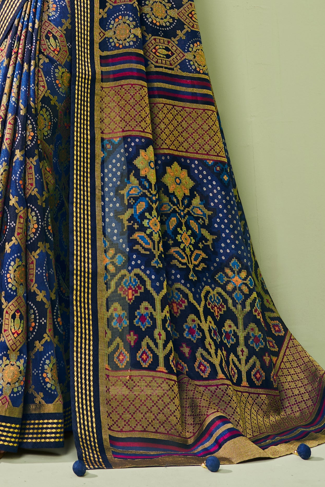 Blue Georgette Saree with Brasso Print-ZB133933_4_SareeButa.com