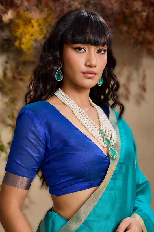 Blue Green Woven Tussar Silk Saree-SAR11239_2_SareeButa.com