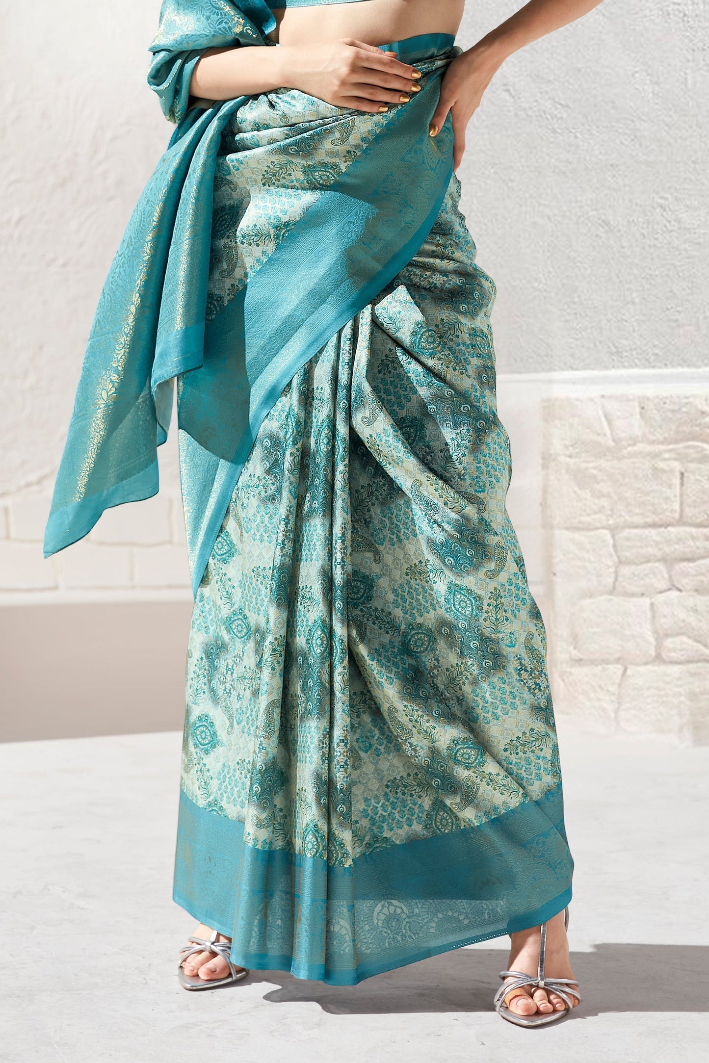 Blue Printed Silk Saree-ZB133410_4_SareeButa.com
