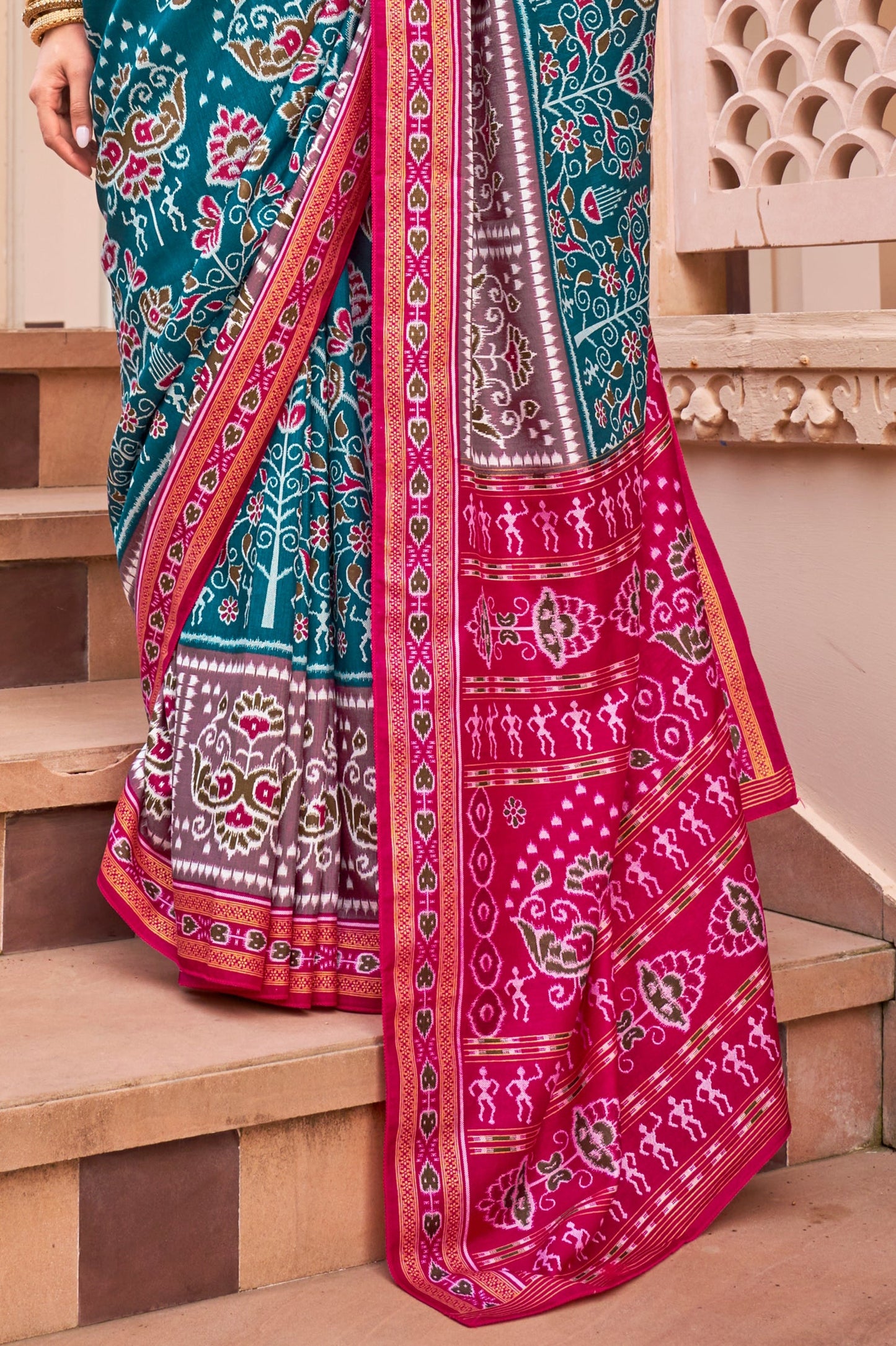 Blue Printed Silk Saree-ZB133926_4_SareeButa.com