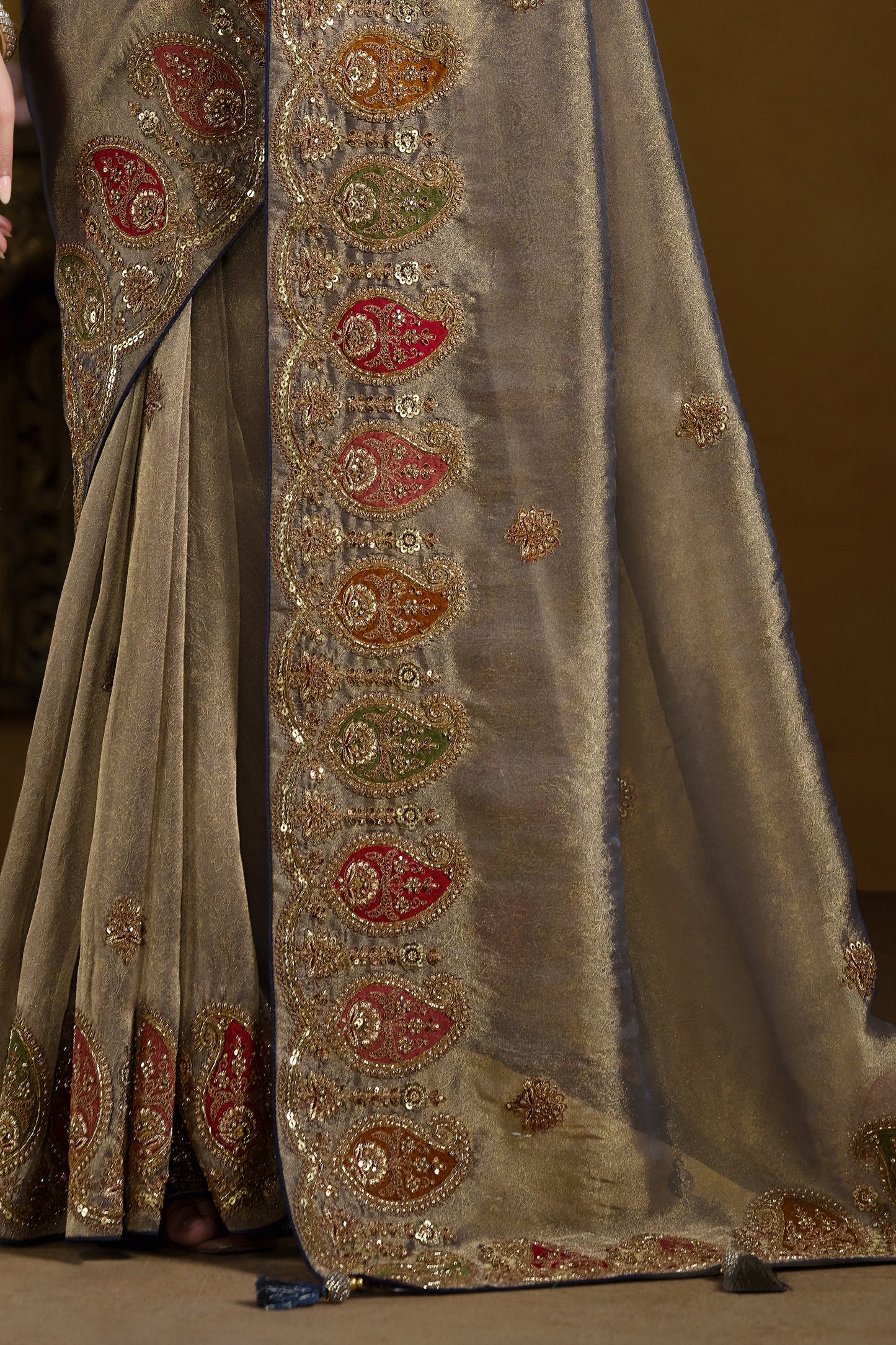 Blue Pure Organza Silk Saree-ZB133979_4_SareeButa.com