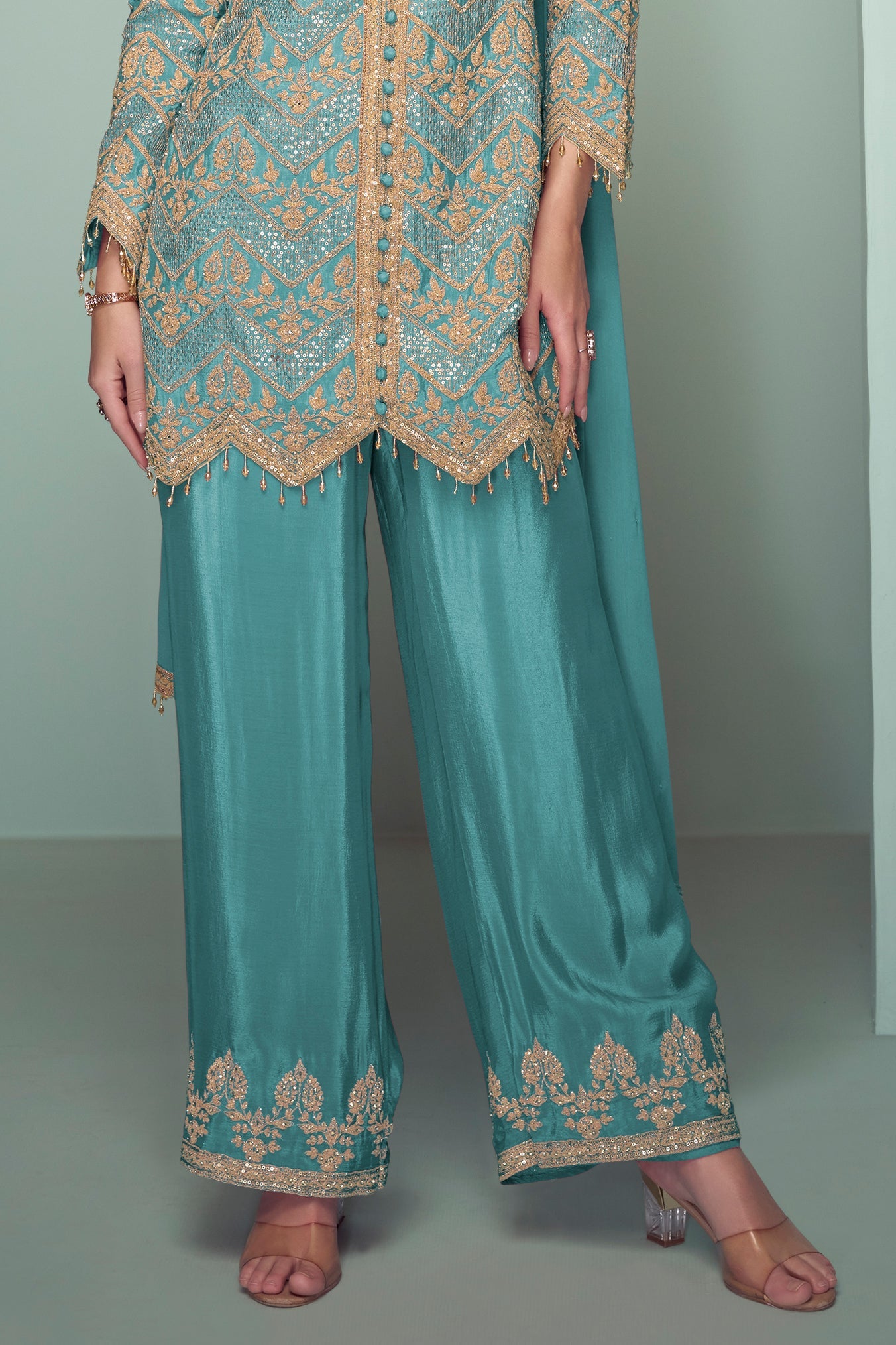 Blue Readymade Chinon Palazzo Suit-SS583_3_SareeButa.com