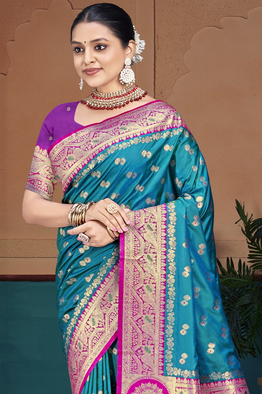 Blue Silk Saree-ZB132972_2_SareeButa.com