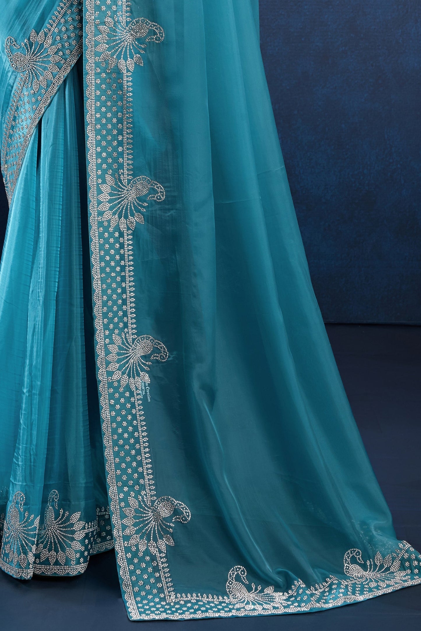 Blue Stone Work Crystal Silk Saree-ZB133893_4_SareeButa.com