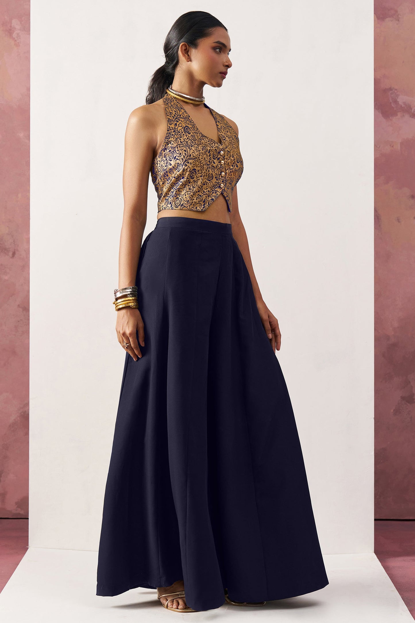 Blue Waist Coat and Palazzo Set-SS447_5_SareeButa.com