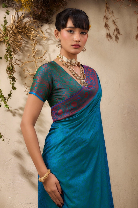 Blue Woven Kanjivaram Silk Saree-SAR11180_2_SareeButa.com