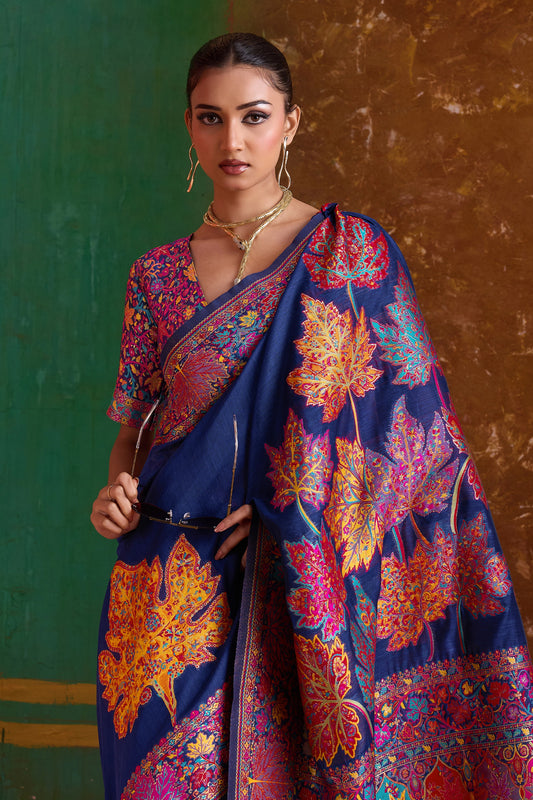 Blue Woven Modal Cotton Saree-SAR11890_2_SareeButa.com