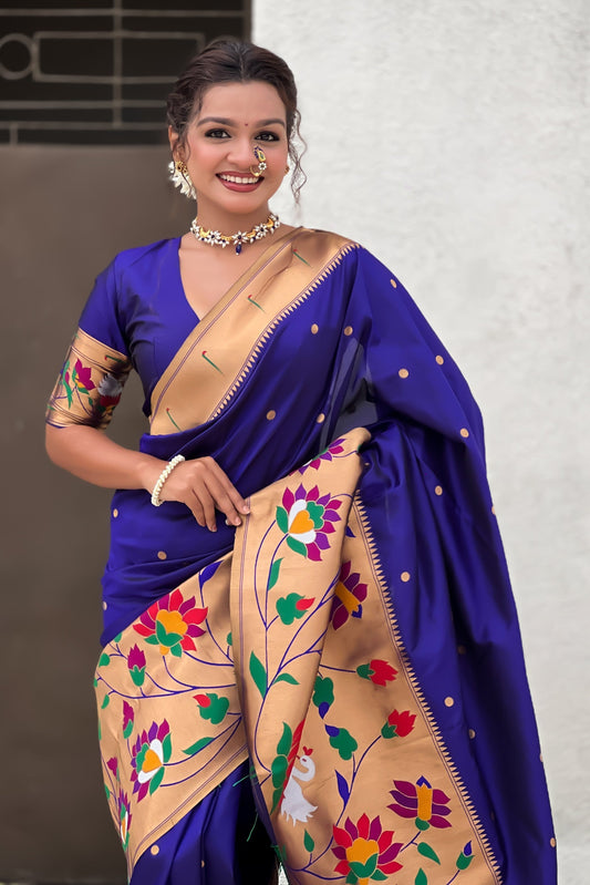 Blue Woven Paithani Saree-ZB134857_2_SareeButa.com