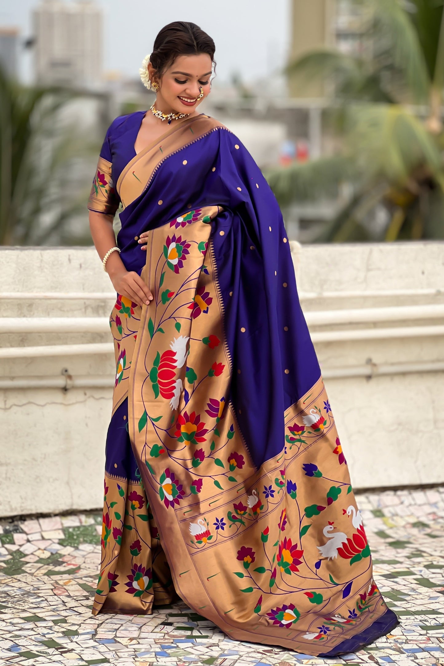 Blue Woven Paithani Saree-ZB134857_4_SareeButa.com