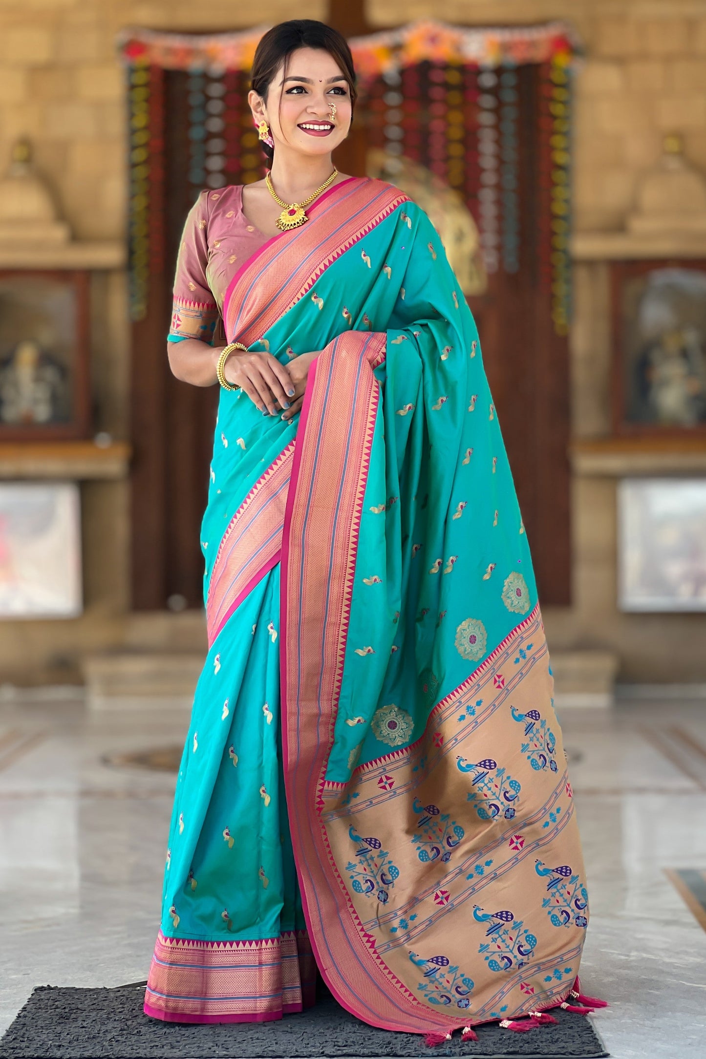 Blue Woven Paithani Saree-ZB134872_4_SareeButa.com