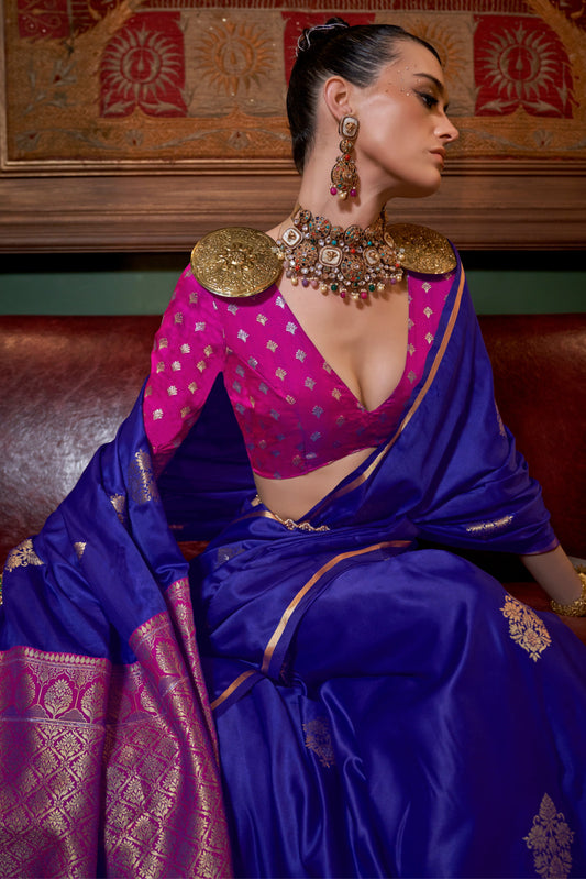 Blue Woven Satin Silk Saree-ZB134138_2_SareeButa.com