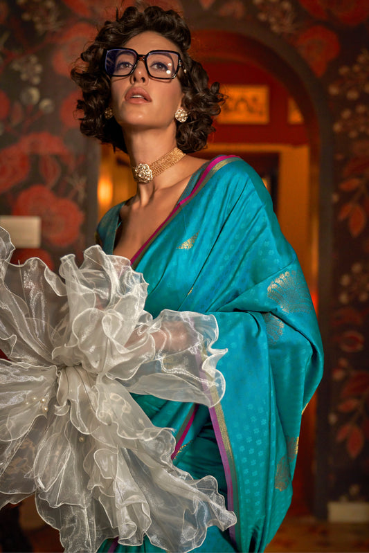 Blue Woven Silk Saree-ZB133034_2_SareeButa.com