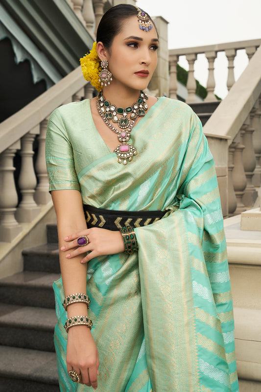 Blue Woven Silk Saree-ZB133526_2_SareeButa.com