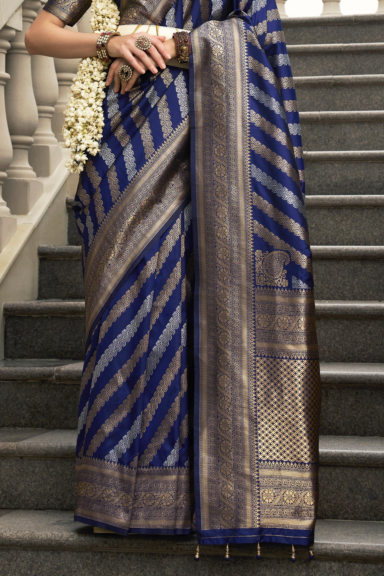 Blue Woven Silk Saree-ZB133527_4_SareeButa.com