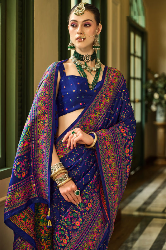 Blue Woven Silk Saree-ZB133662_2_SareeButa.com