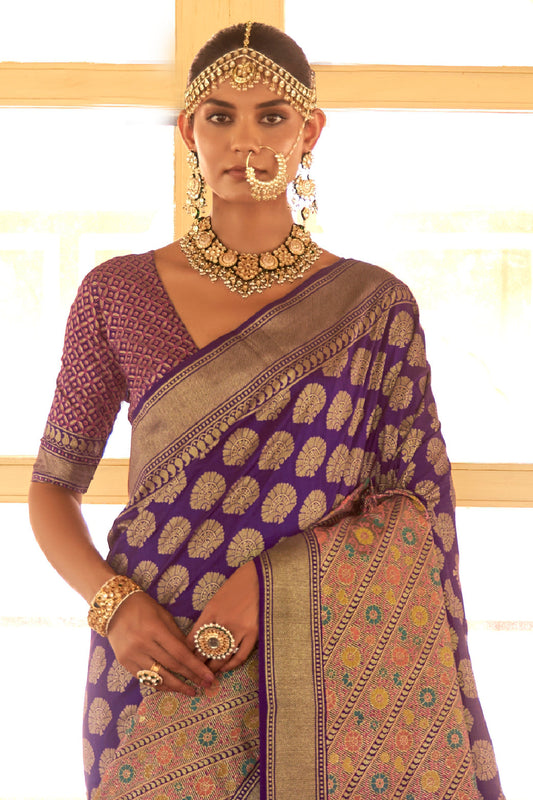 Blue Woven Silk Saree-ZB133833_2_SareeButa.com