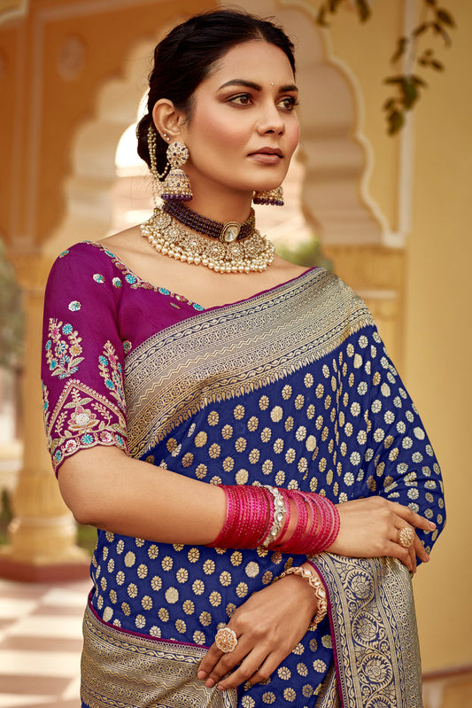 Blue Woven Silk Saree-ZB134129_2_SareeButa.com