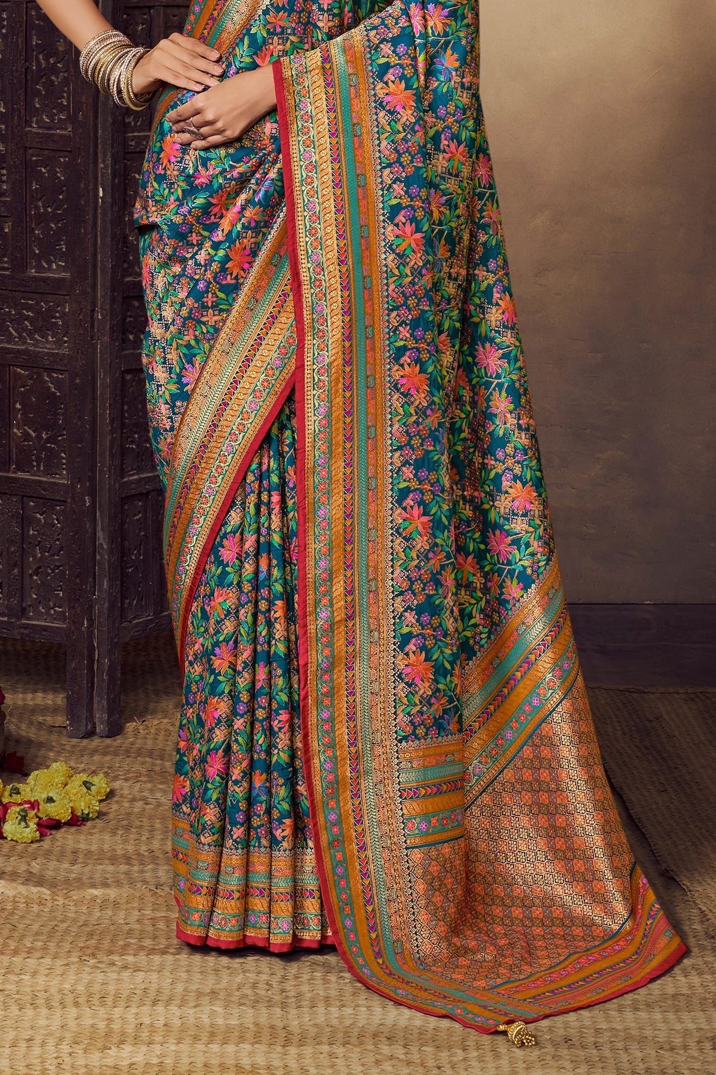 Blue Woven Viscose Silk Saree-SAR11023_4_SareeButa.com