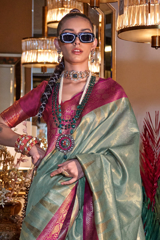 Blue Woven Zari Tissue Saree-ZB134142_2_SareeButa.com