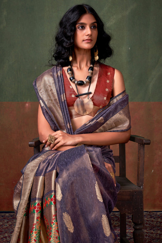 Blue Zari Tissue Paithani Saree-ZB134278_2_SareeButa.com