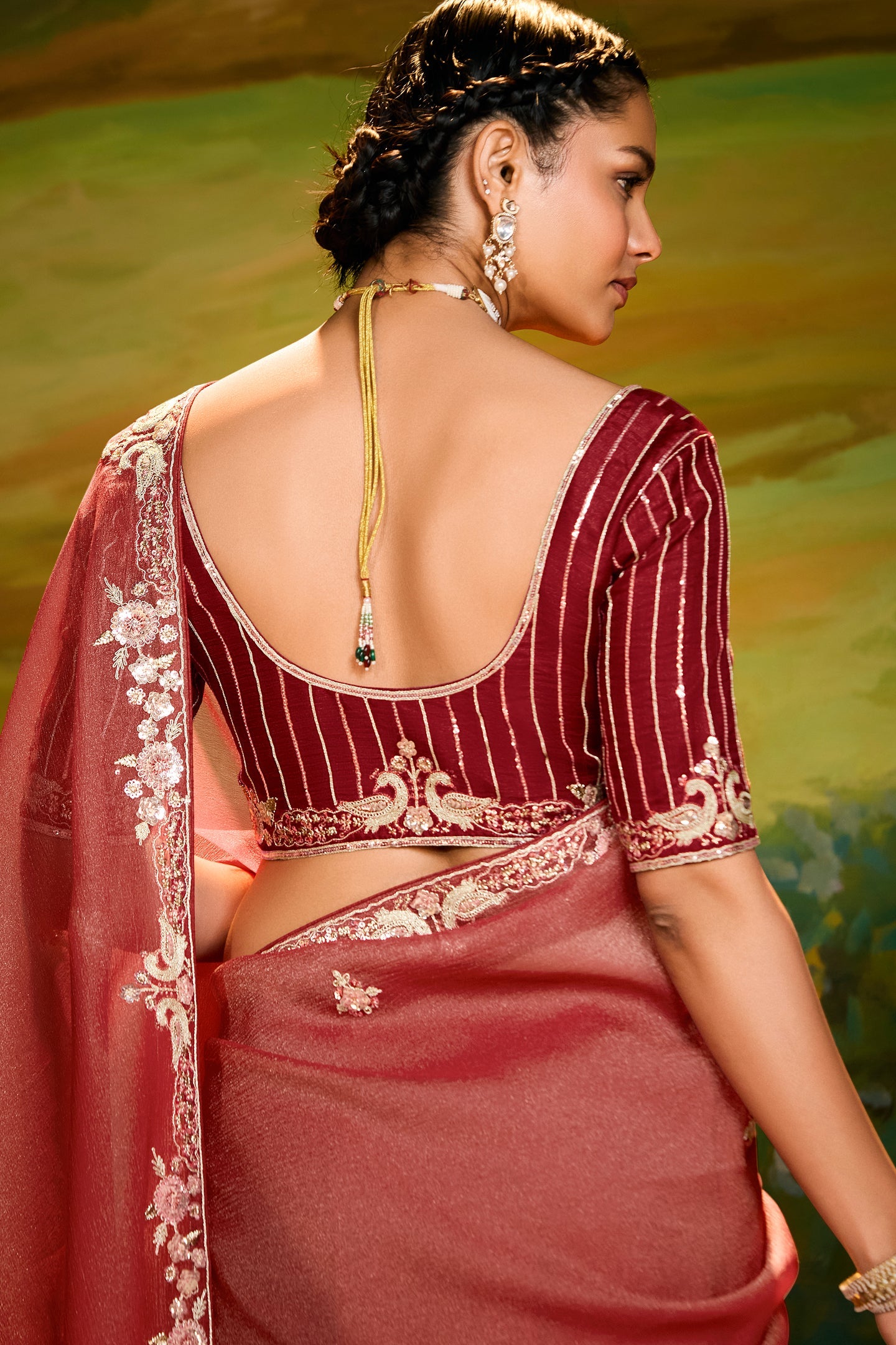 Blush Pink Embroidered Organza Saree-ZB134607_4_SareeButa.com