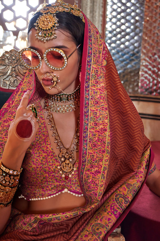 Blush Pink Printed Silk Saree-ZB133640_2_SareeButa.com
