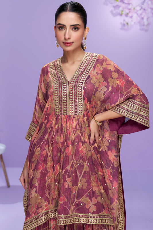Blush Pink Readymade Gota Work Kaftan Set-SS701_2_SareeButa.com