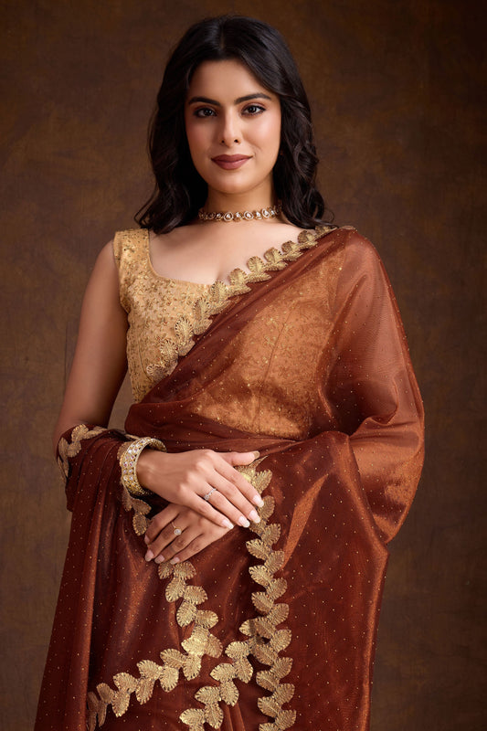 brown-shimmer-twill-weave-saree-zb132825_2_SareeButa.com