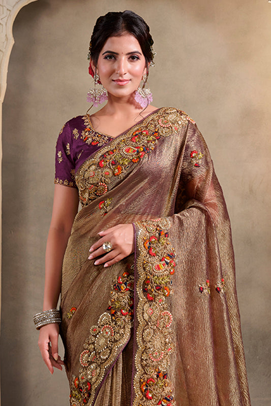 Brown Embroidered Crush Banarasi Saree-SAR10880_2_SareeButa.com