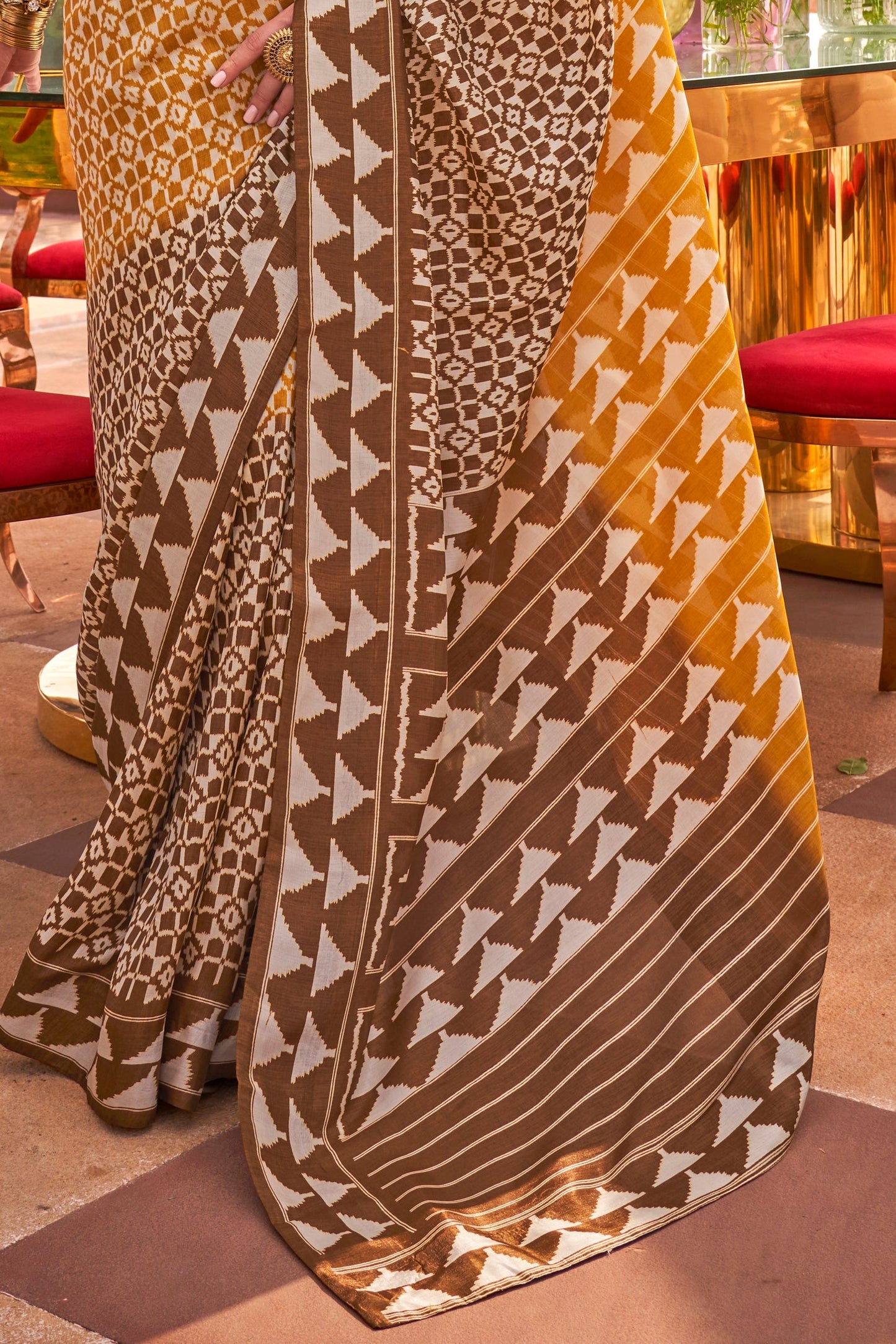 Brown Printed Patola Saree-ZB133523_4_SareeButa.com