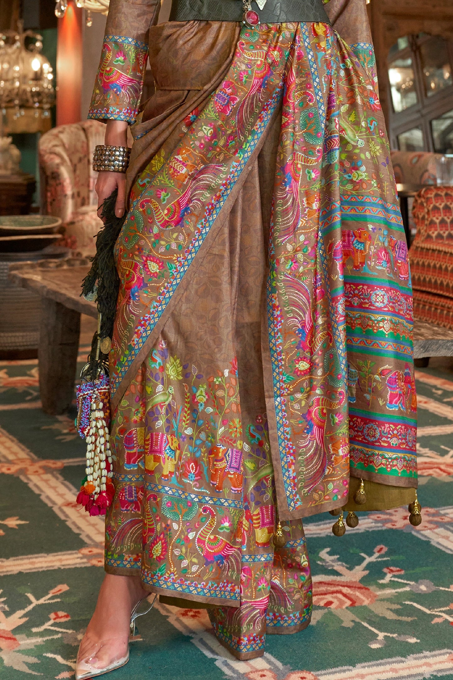 Brown Printed Silk Saree-SAR11272_4_SareeButa.com