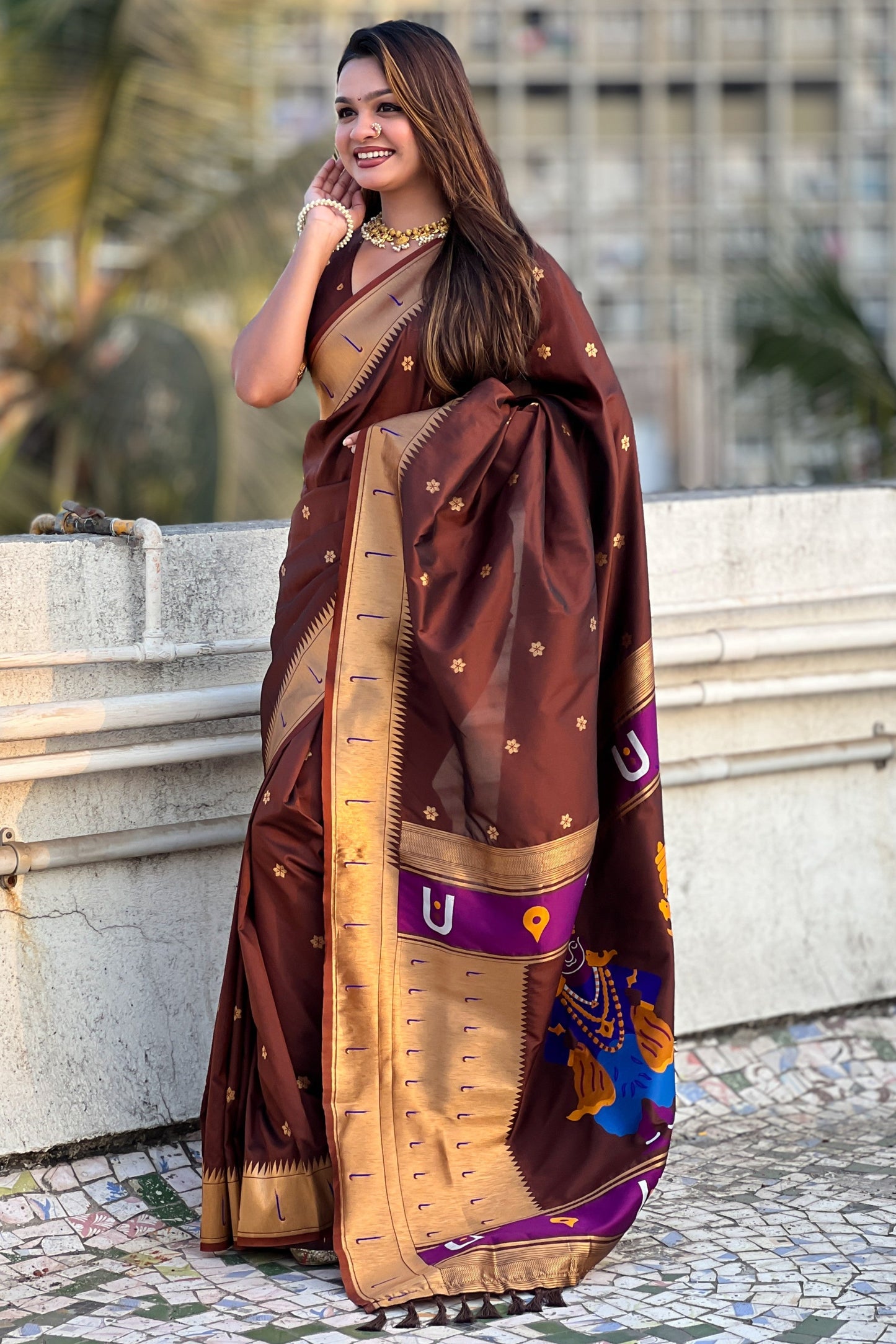 Brown Woven Paithani Saree-ZB134806_4_SareeButa.com