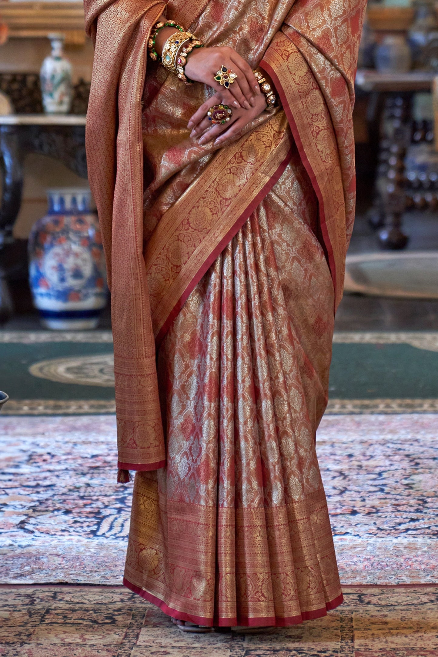 Copper Brown Woven Tissue Silk Saree-SAR11320_4_SareeButa.com
