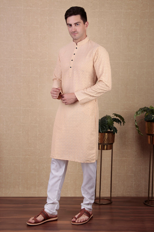 Cream Embroidered Cotton Kurta Pajama-MW50_2_SareeButa.com