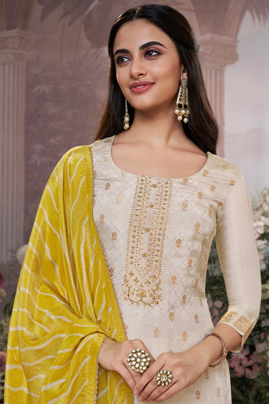 Cream Readymade Tissue Suit-SS981_2_SareeButa.com