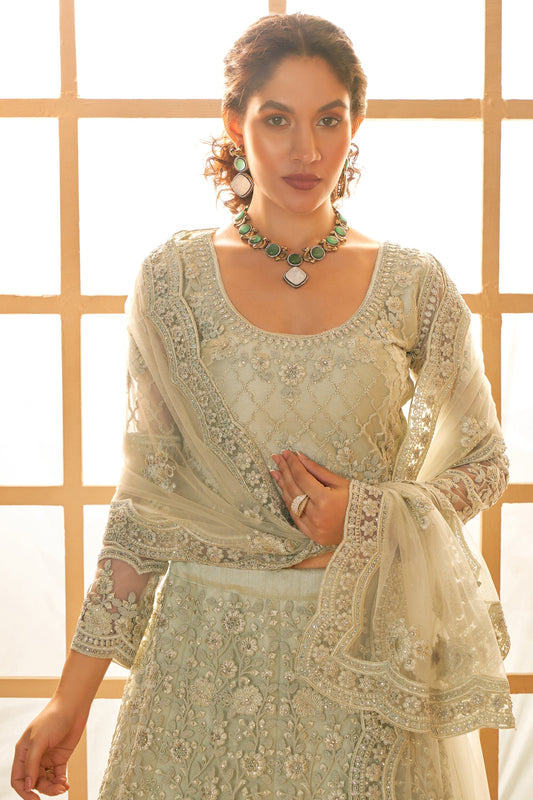 Cream Semi Stitched Embroidered Net Lehenga-LC47_2_SareeButa.com