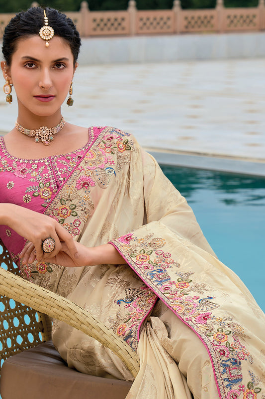 Cream Woven Banarasi Saree-ZB133331_2_SareeButa.com