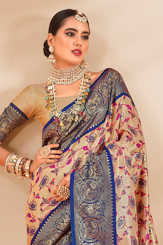 Cream Woven Dharmavaram Tissue Silk Saree-ZB133803_2_SareeButa.com