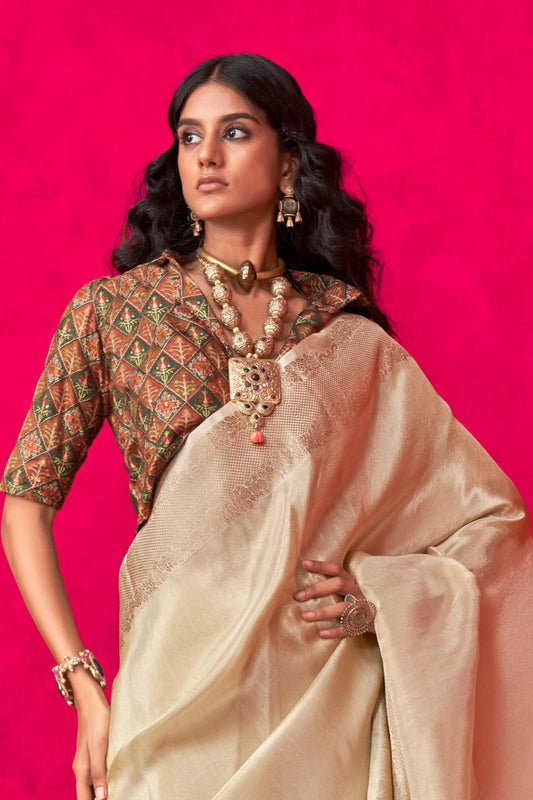 Cream Zari Weaving Tissue Saree-ZB134101_2_SareeButa.com