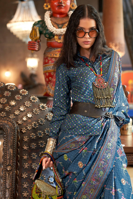 Grey Printed Silk Saree-SAR11299_2_SareeButa.com