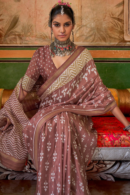 Mauve Printed Silk Saree-ZB133423_2_SareeButa.com