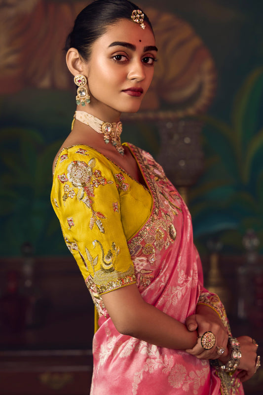 Flamingo Pink Heavy Work Silk Saree-SAR10992_2_SareeButa.com