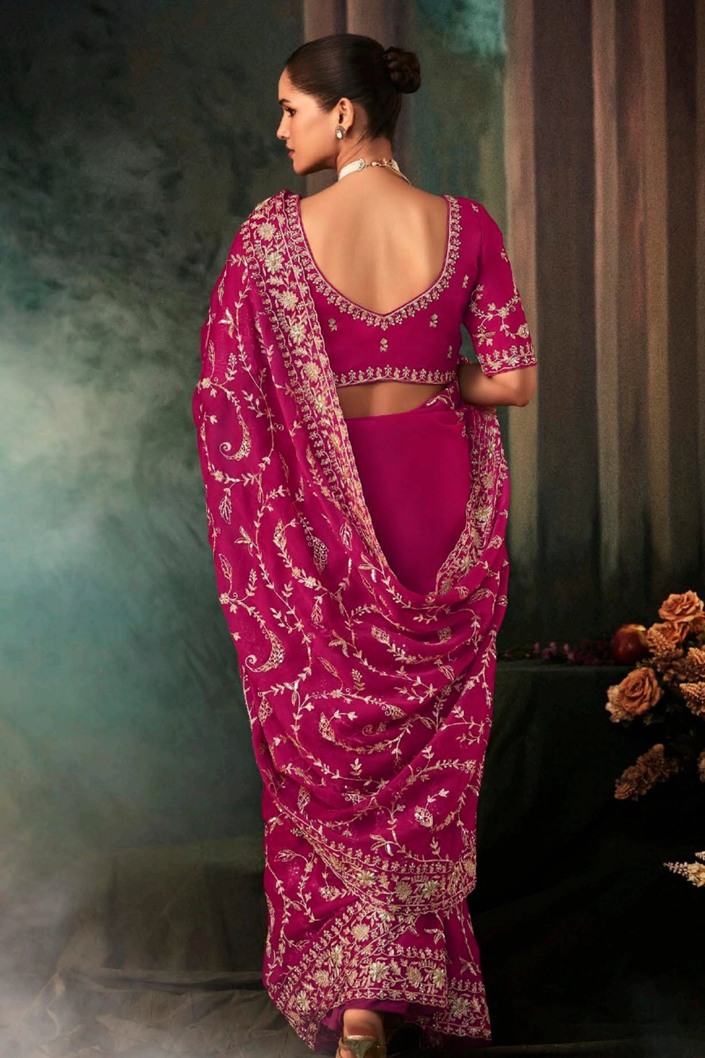 Fuchsia Pink Embroidered Crepe Silk Saree-SAR11122_5_SareeButa.com