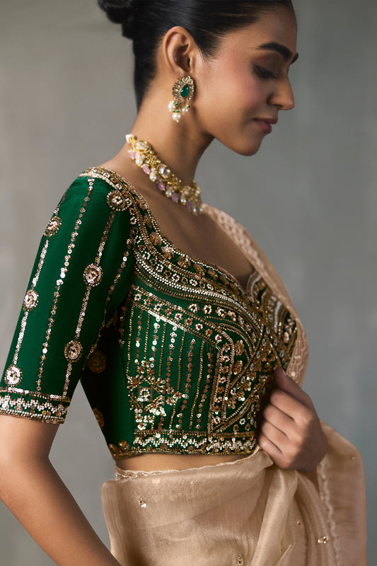 Gold Cream Embroidered Silk Saree-SAR13409_2_SareeButa.com