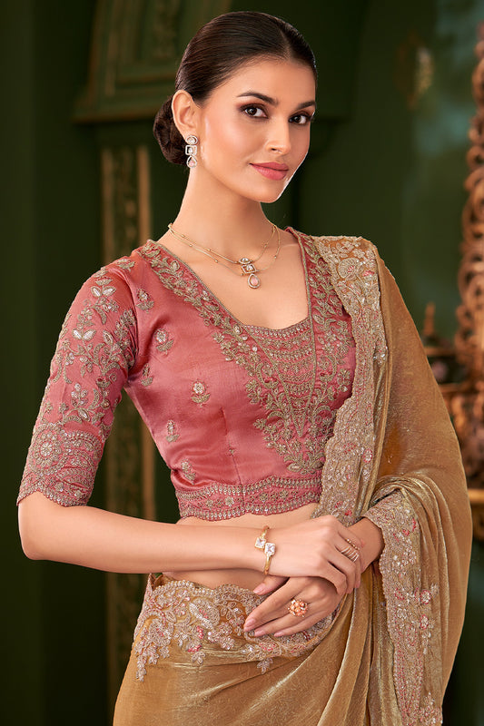 Golden Embroidered Satin Chiffon Saree-SAR10962_2_SareeButa.com