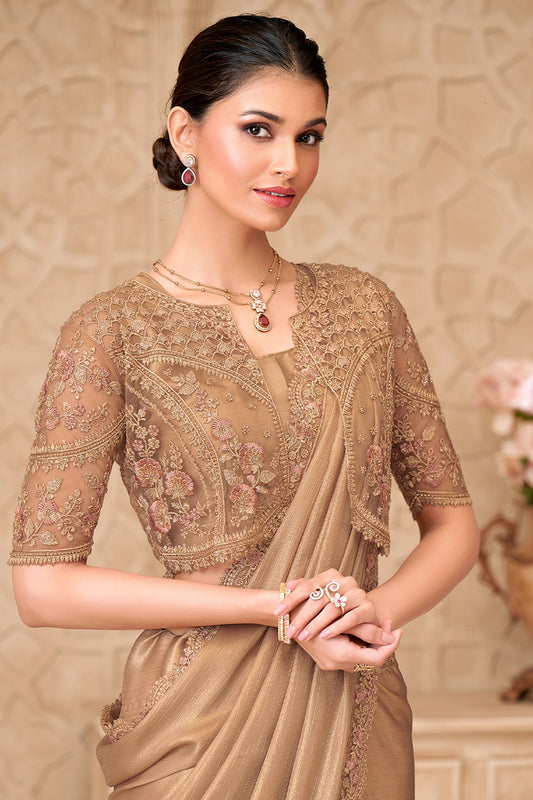 Golden Embroidered Satin Georgette Saree-SAR10588_2_SareeButa.com