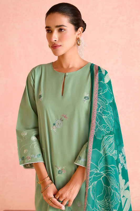 Green Embroidered Cotton Suit-SS285_2_SareeButa.com
