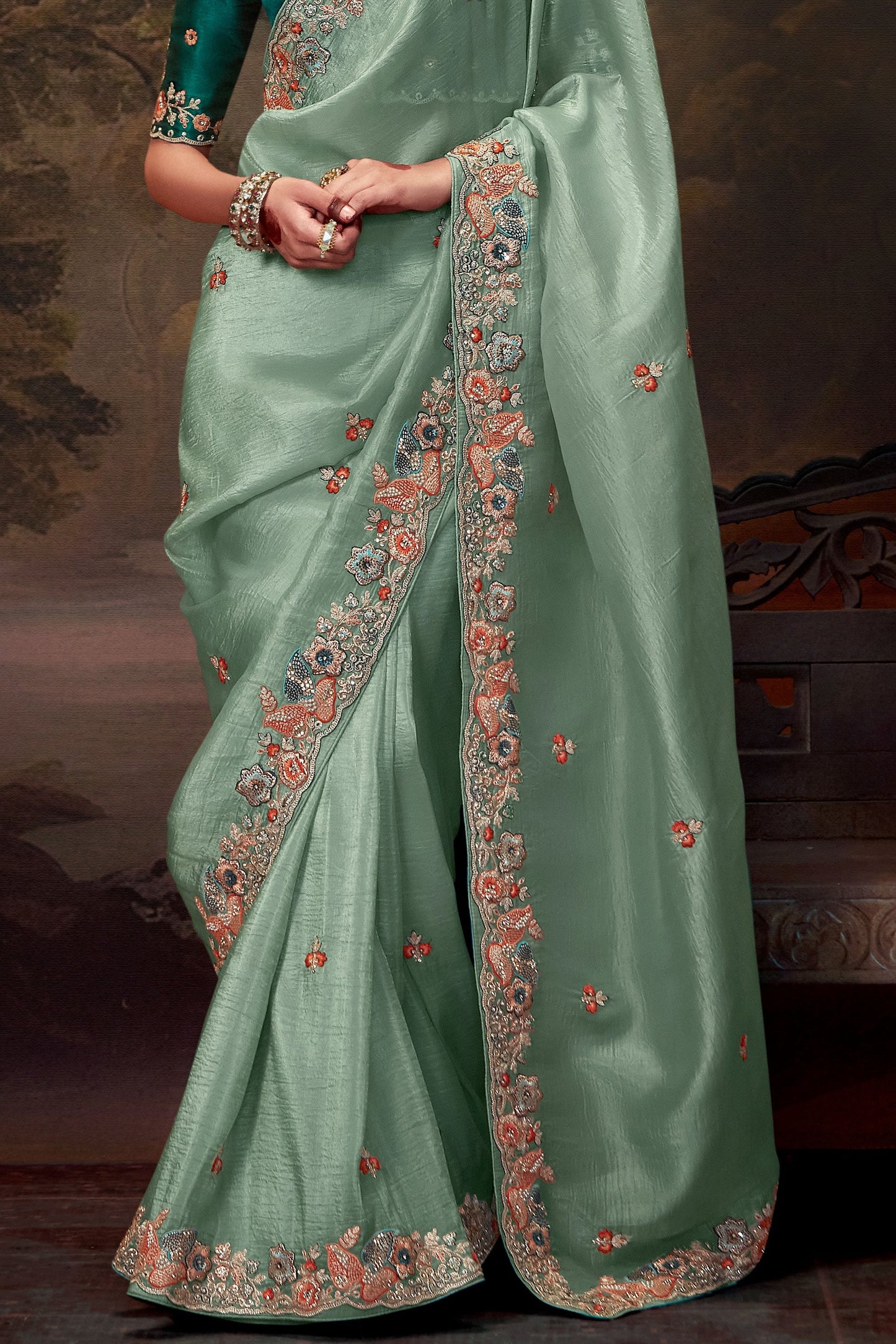 green-embroidered-organza-saree-zb132753_3_SareeButa.com